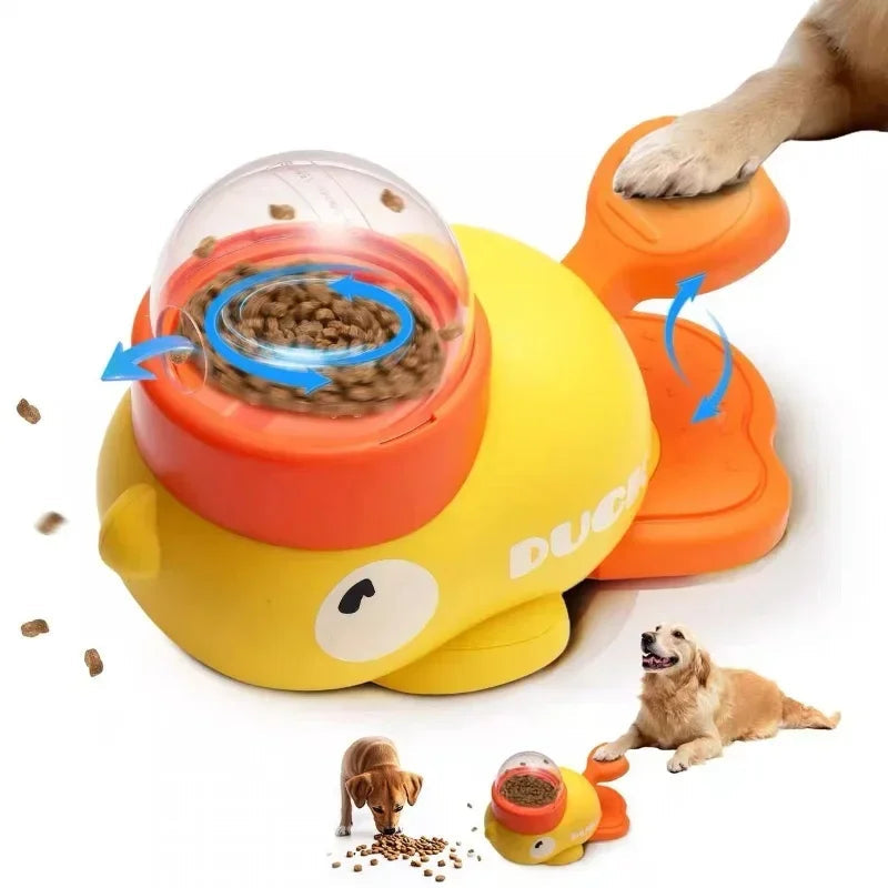 Interaktiver Cartoon-Enten-Hundepuzzle-Futterautomat