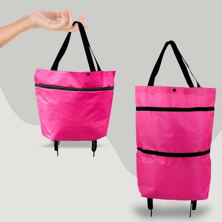 2-in-1 Foldable Shopping Bag with Wheels - TRENDVYO