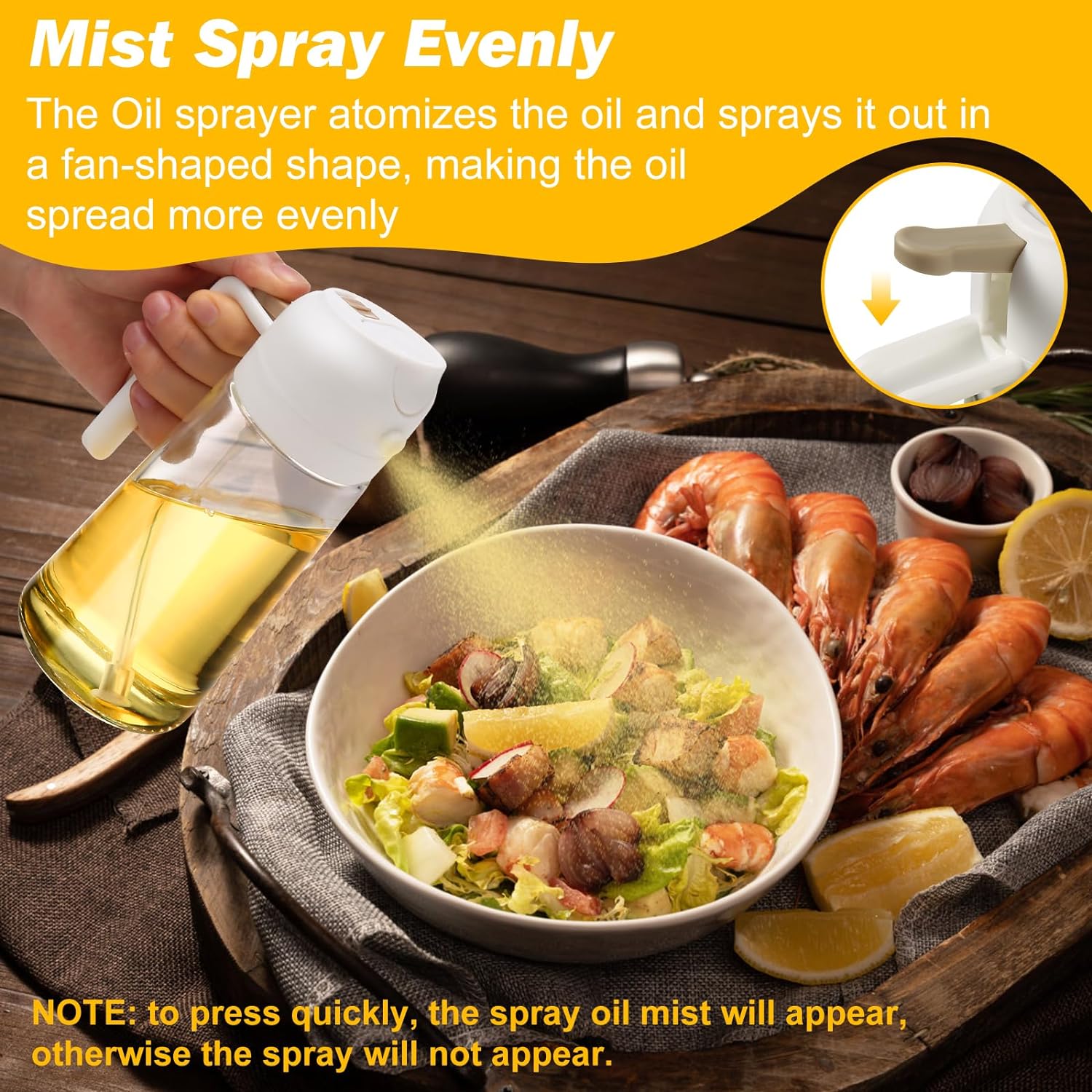 2 Pack Oil Dispenser And Sprayer Bottle - TRENDVYO