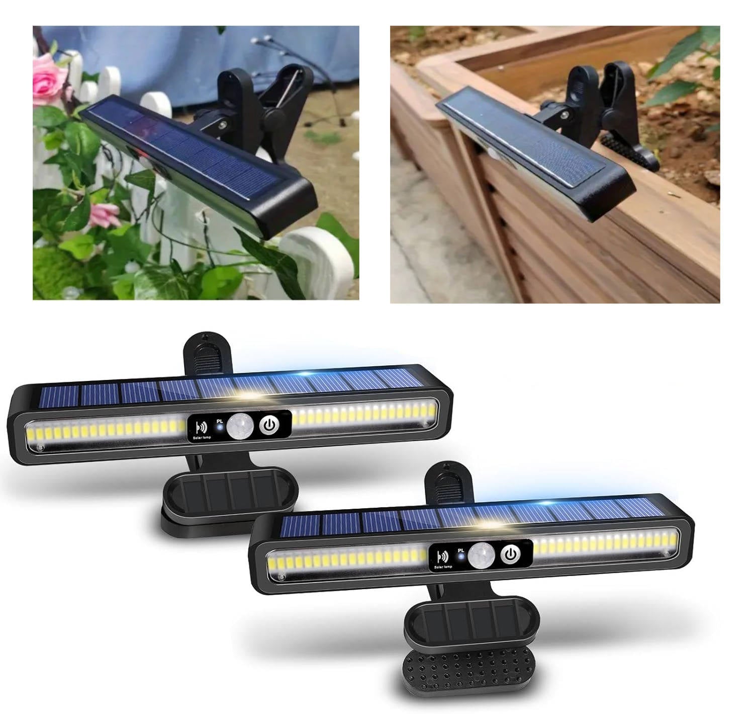 2 Set Portable Solar Fence Lights - TRENDVYO