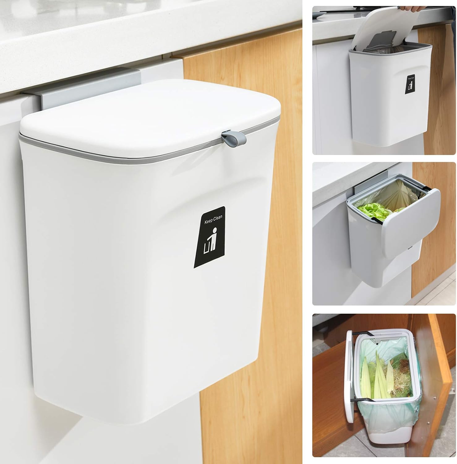 2.4 Gallon Kitchen Compost Bin For Counter Top Or Under Sink - TRENDVYO
