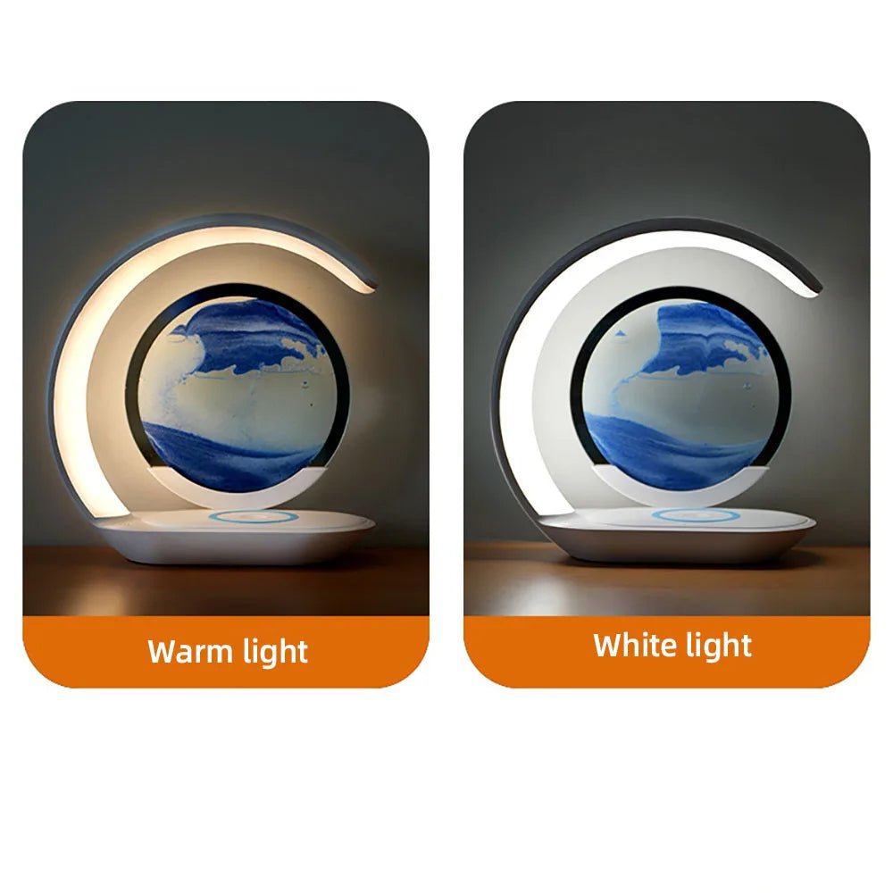 3D Sand Art Table Lamp with Wireless Charger - TRENDVYO