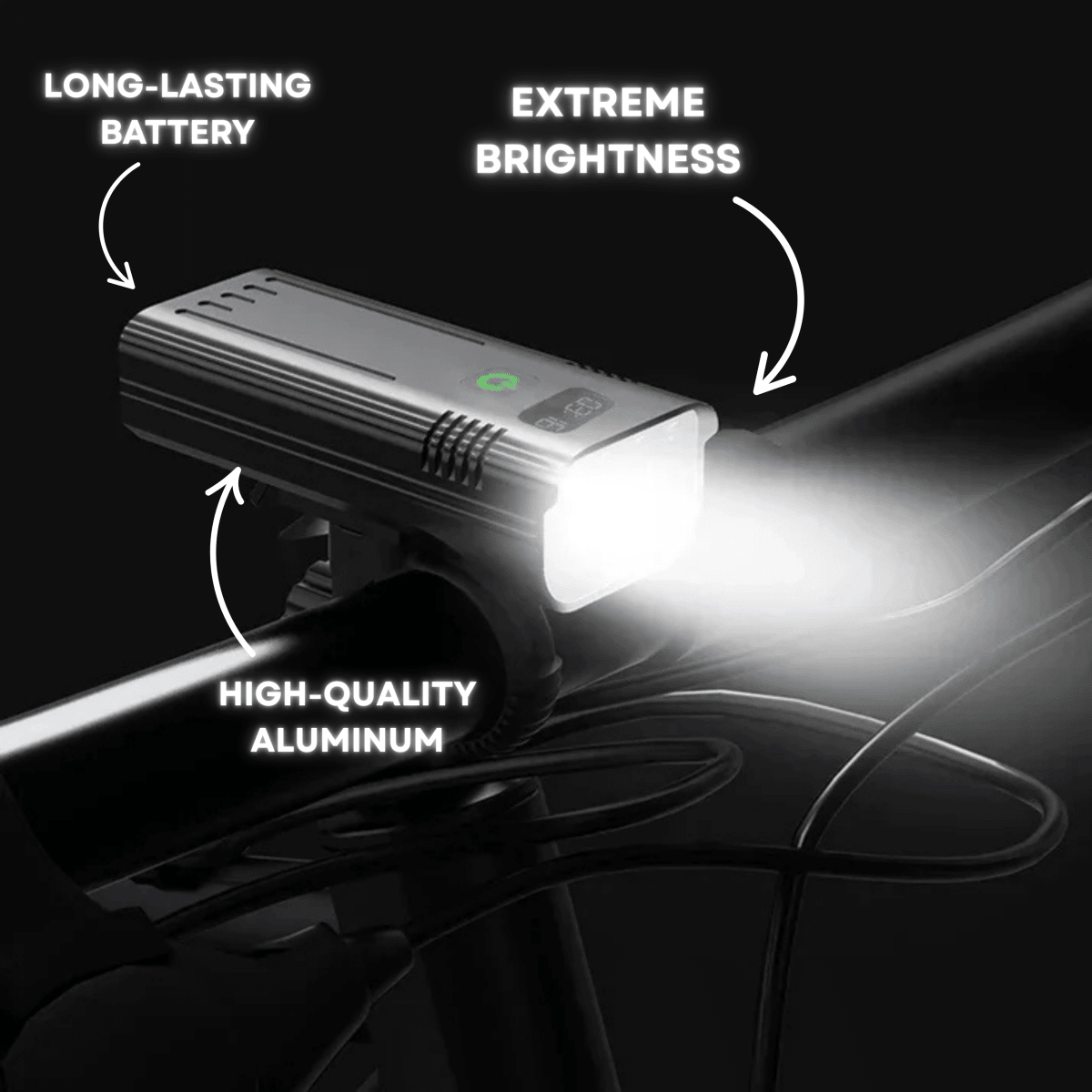 5000 Lumen Bike Light with 12 LEDs & USB-C Rechargeable Battery - TRENDVYO