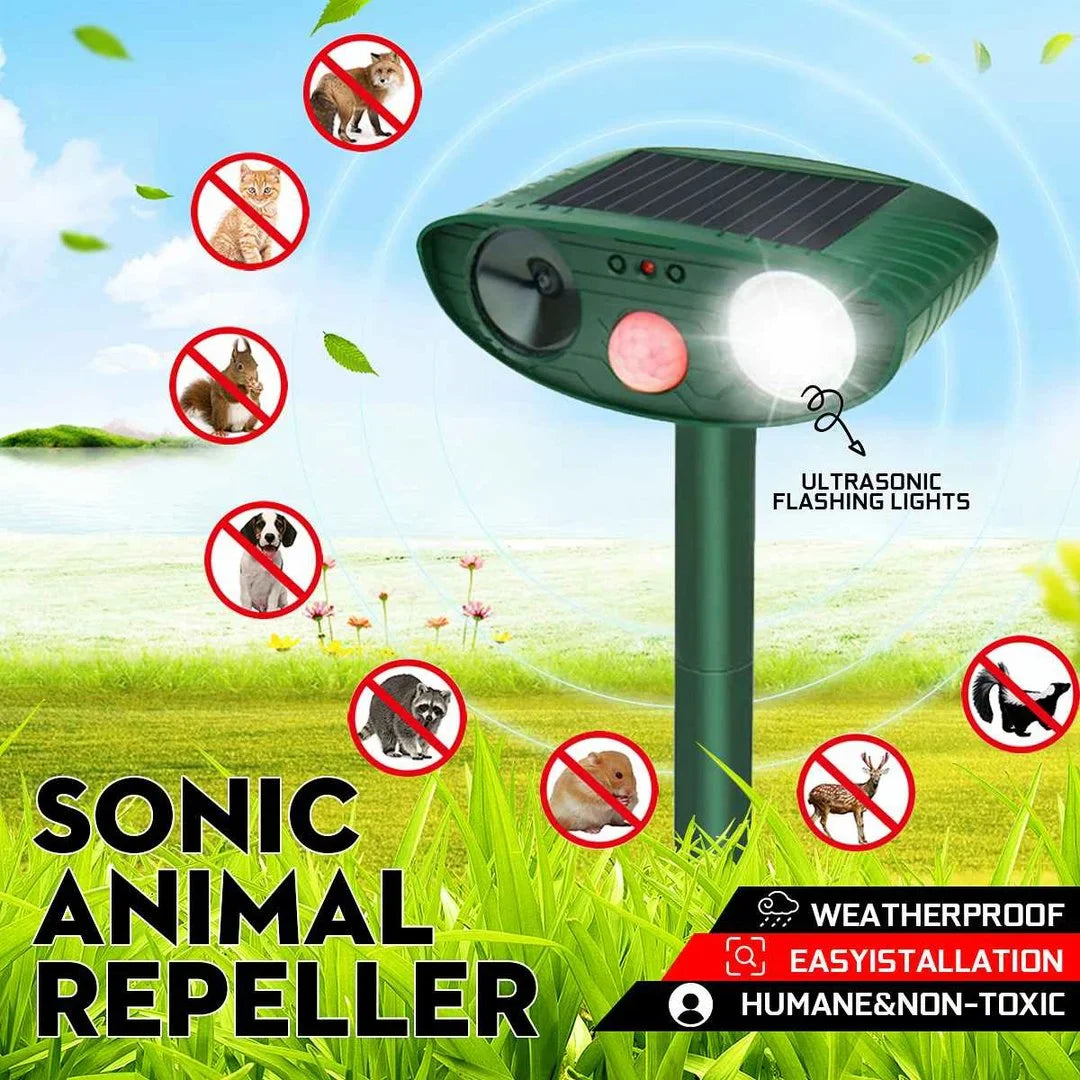 Ultrasonic Chipmunk Repeller - Solar-Powered - Get Rid of Chipmunks in 48 Hours