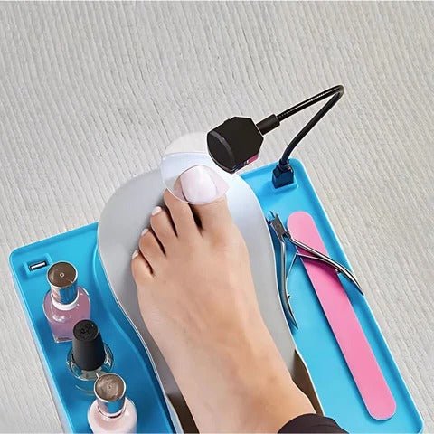 Adjustable Pedicure Rest with LED Magnifier - TRENDVYO