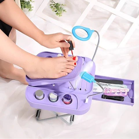 Adjustable Pedicure Rest with LED Magnifier - TRENDVYO