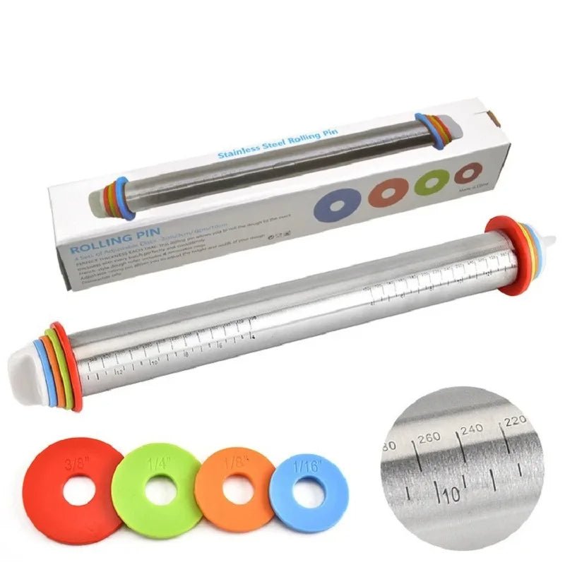 Adjustable Rolling Pin with Rings - TRENDVYO