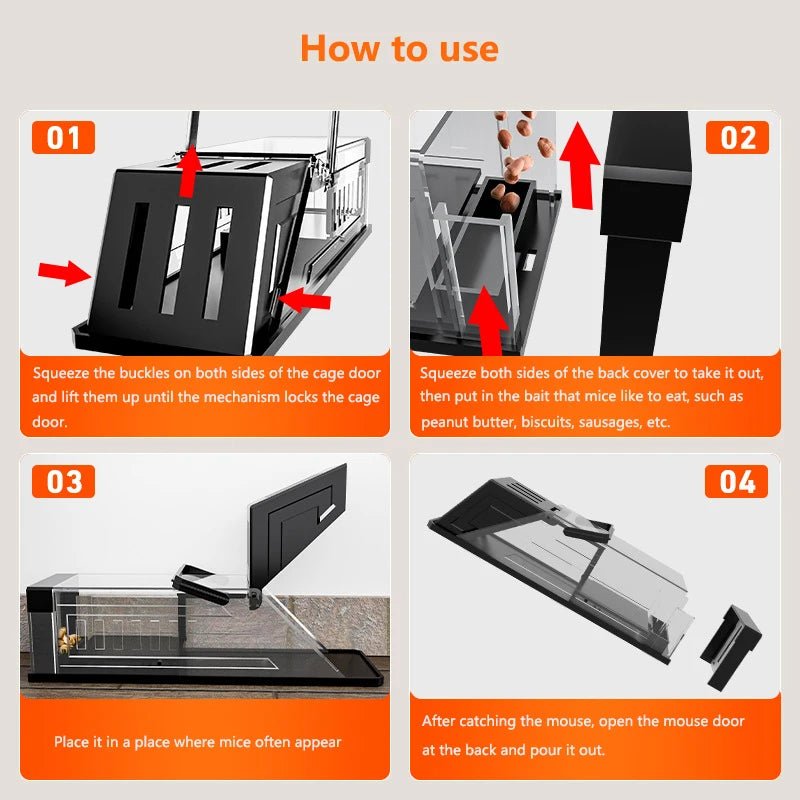 Automatic Mouse Trap Cage with Sensitive Trigger - TRENDVYO