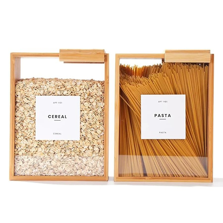 Bamboo Cereal Dispenser and Food Storage Container - TRENDVYO