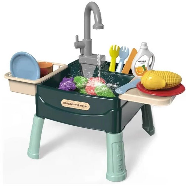 Children’s Play Kitchen with Flowing Water Feature - TRENDVYO