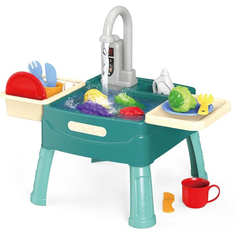 Children’s Play Kitchen with Flowing Water Feature - TRENDVYO