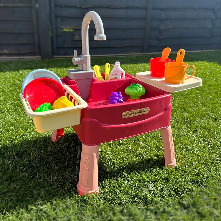 Children’s Play Kitchen with Flowing Water Feature - TRENDVYO