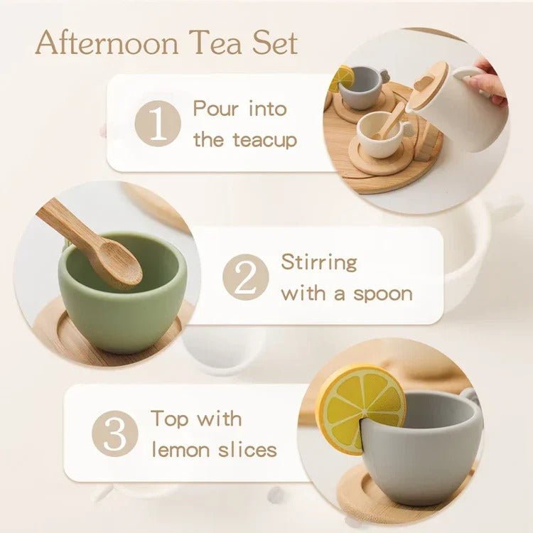 Children’s Pretend Afternoon Tea Set With Tray - TRENDVYO