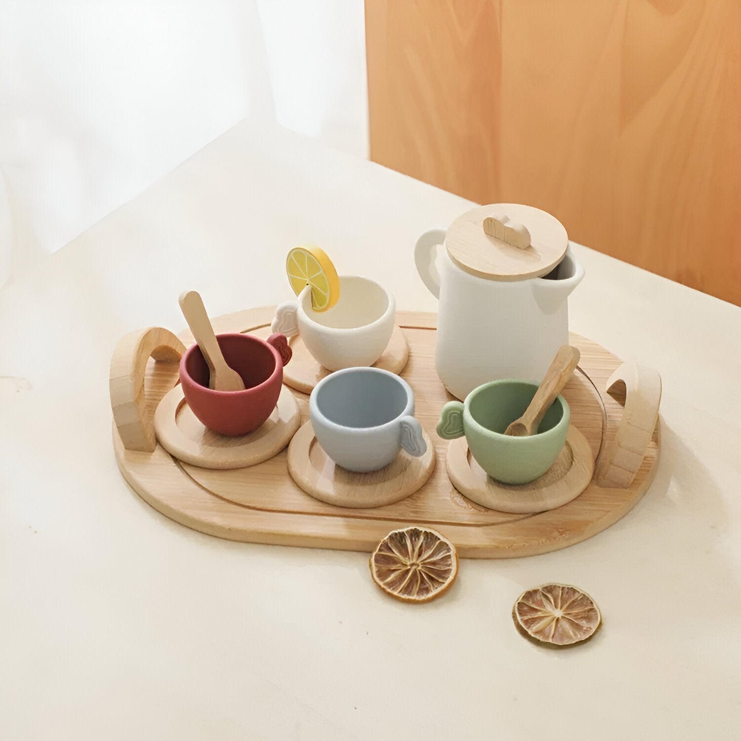 Children’s Pretend Afternoon Tea Set With Tray - TRENDVYO