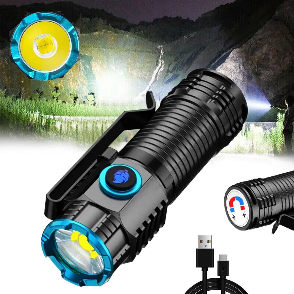 Compact Rechargeable Flashlight LED Torch - TRENDVYO