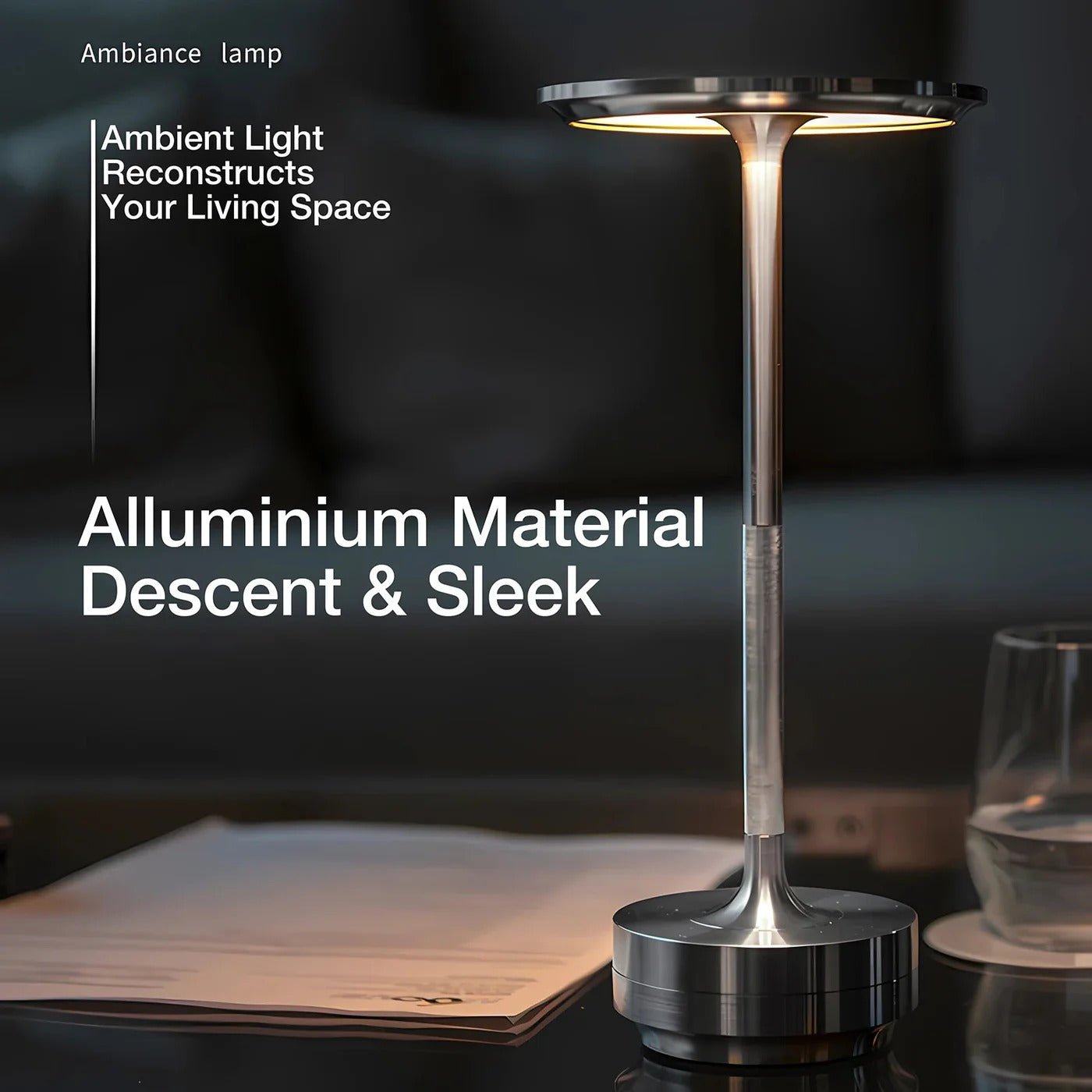 Cordless Table Lamp with Touch Control & Modern Nordic Design - TRENDVYO