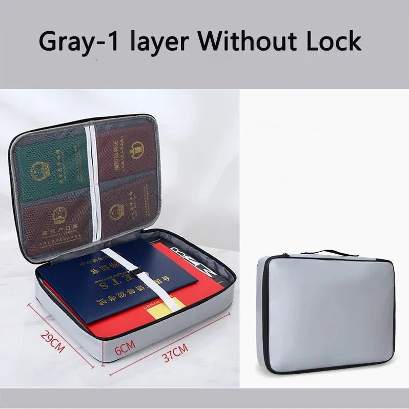 Document Organizer - Multi-Layer Safety Bag with Zipper for Cards, Files, and Travel Storage - TRENDVYO