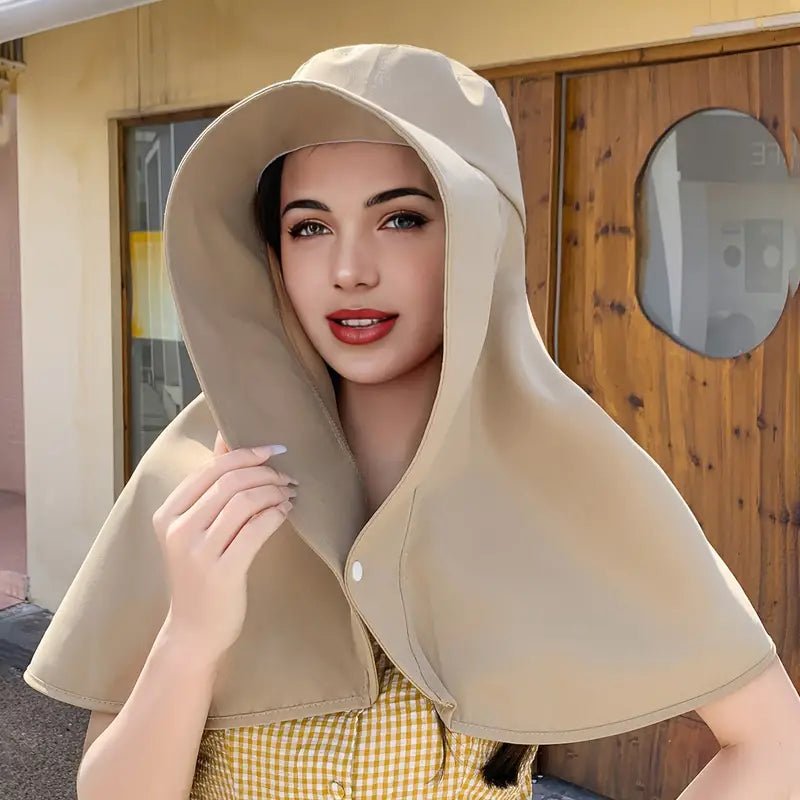 Elegant Wide Brim Sun Protection Shawl Hat for Women - TRENDVYO