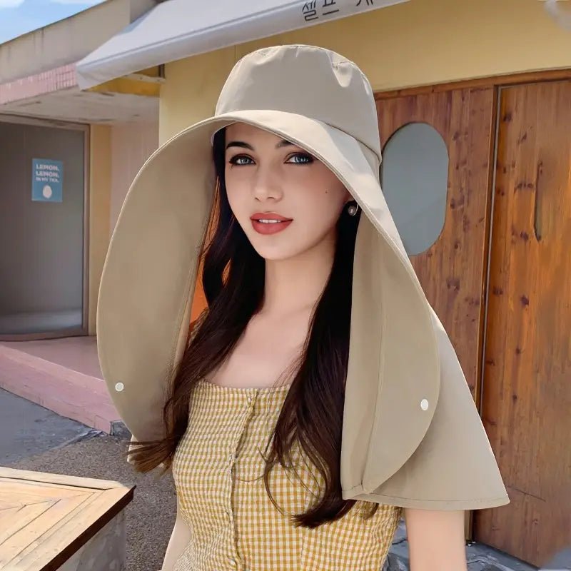 Elegant Wide Brim Sun Protection Shawl Hat for Women - TRENDVYO