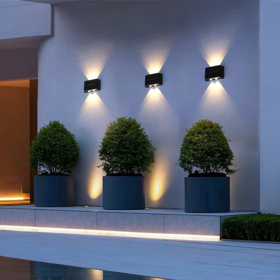 Energy-efficient LED solar outdoor wall light - TRENDVYO