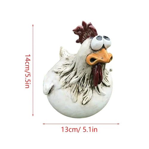 Funny Chicken Fence Decor – Resin Garden Statues - TRENDVYO