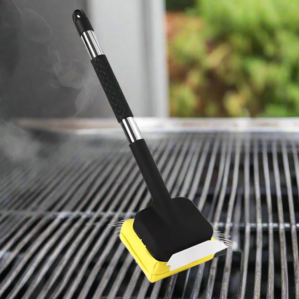 Grill Brush with Steam Cleaning and Scraper - TRENDVYO