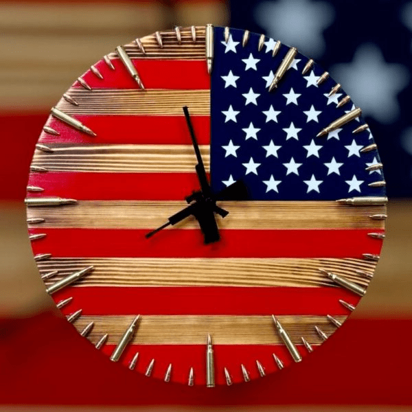 Handmade American Flag Clock | Handmade Patriotic Flag Bullet Clock - TRENDVYO