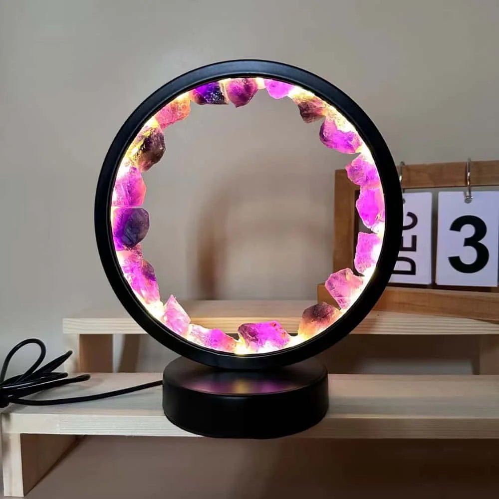 Healing Stone Night Lamp with Crystal Column Design - TRENDVYO