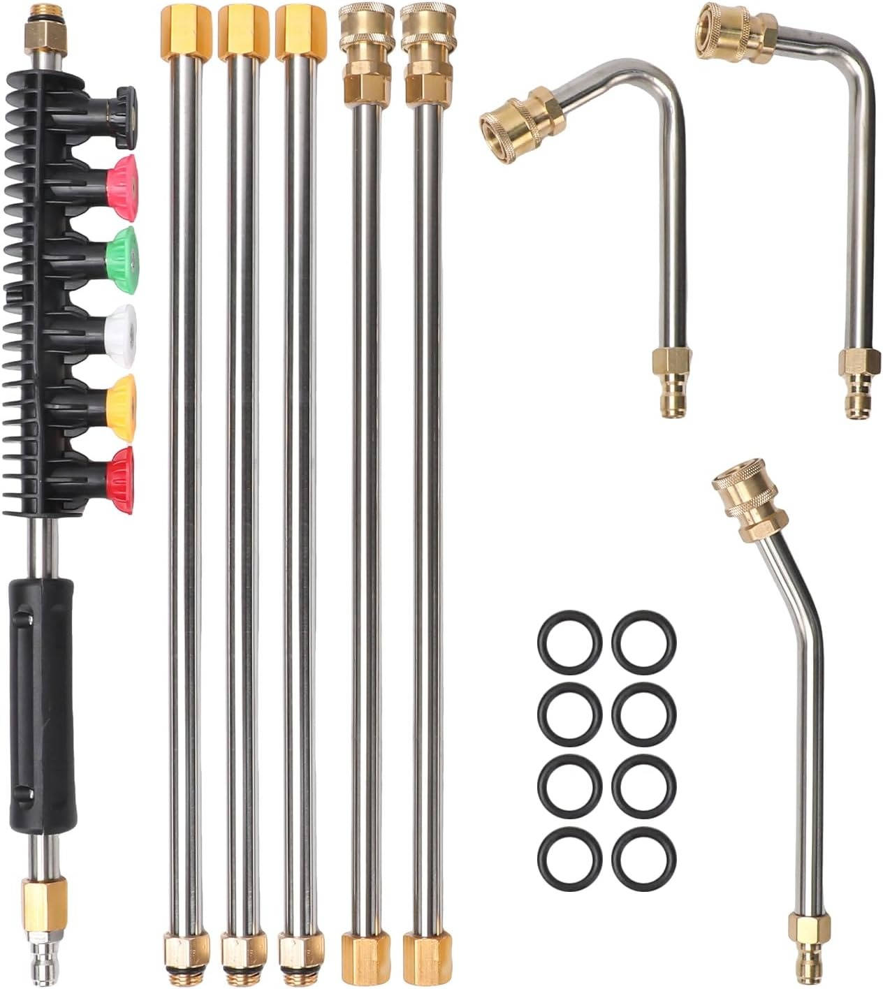 4000 PSI Telescoping High-Pressure Power Washer Extension Wands for Gutter & Roof Drainage & Wall Cleaning