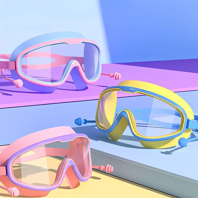 Kids Swim Goggles with Anti-Fog Lenses and Wide View - TRENDVYO