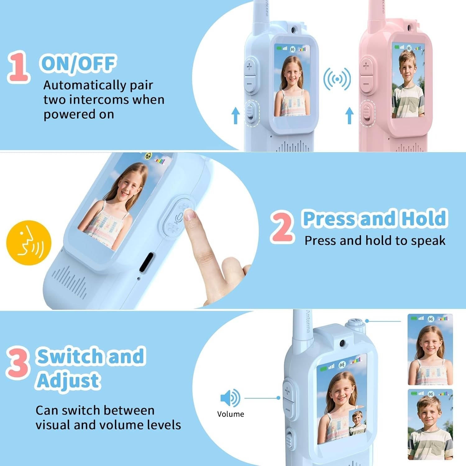 Kids Walkie Talkies Video Voice & Chat 2 Set - TRENDVYO