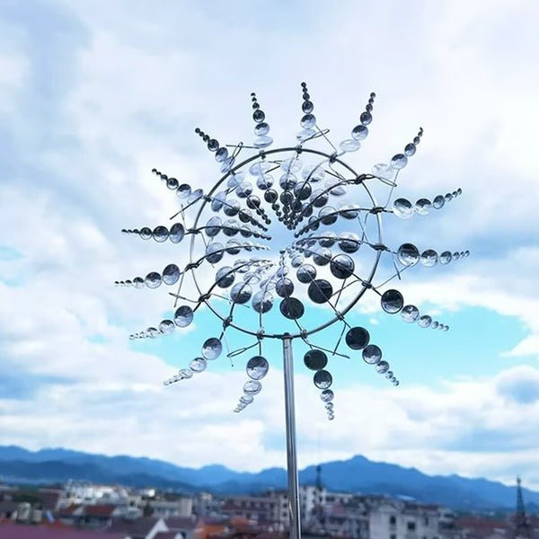 Metal Garden Windmill - Dual Motion Decorative Wind Spinner for Unique Garden Decor & Perfect Gift - TRENDVYO