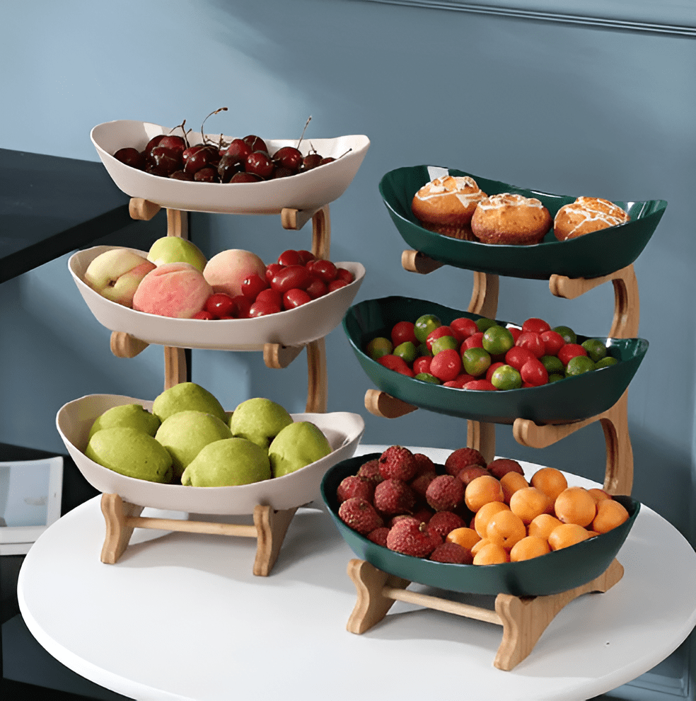 Multi-tiered wooden fruit bowl - TRENDVYO
