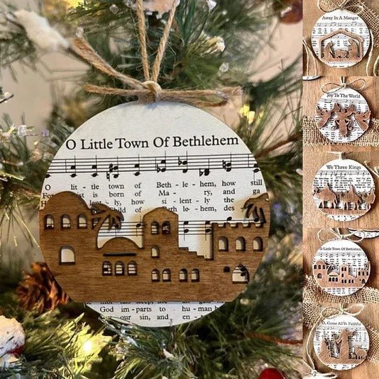 Nativity-Themed Music Sheet Ornament Collection - TRENDVYO