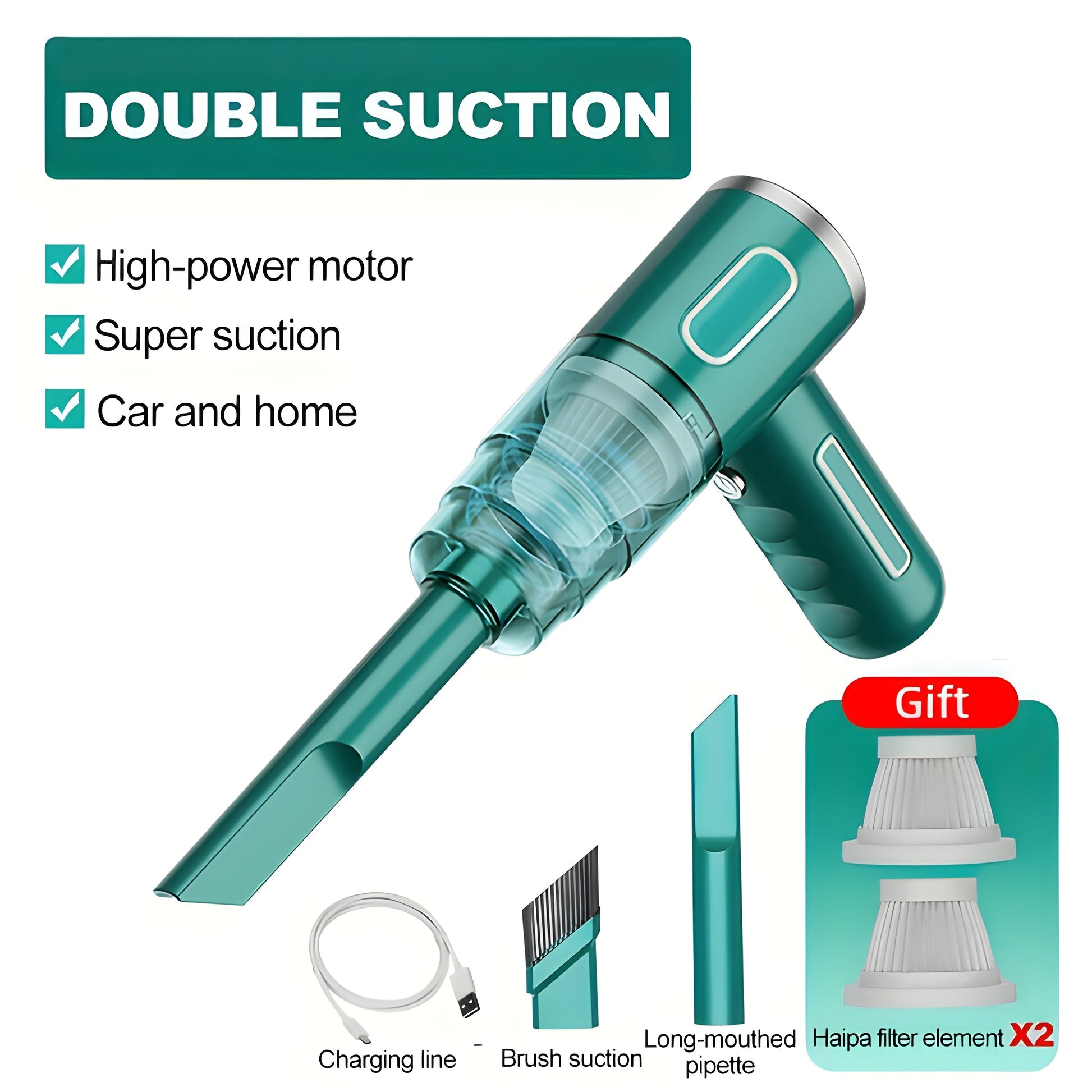 Portable USB Rechargeable Vacuum Cleaner for Car and Home - TRENDVYO