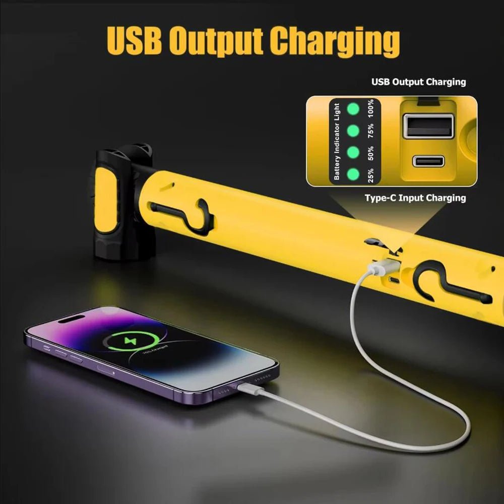 Rechargeable LED Work Light with Magnetic Base - TRENDVYO