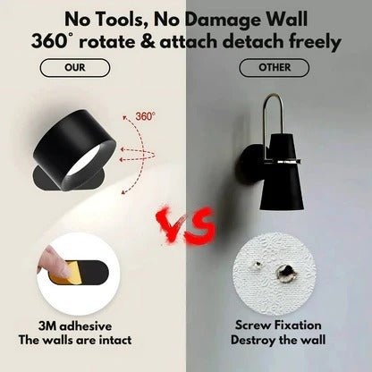 Rechargeable Wall Light with 360° Rotation - TRENDVYO