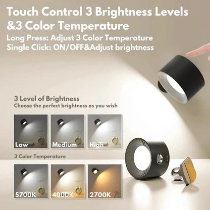 Rechargeable Wall Light with 360° Rotation - TRENDVYO