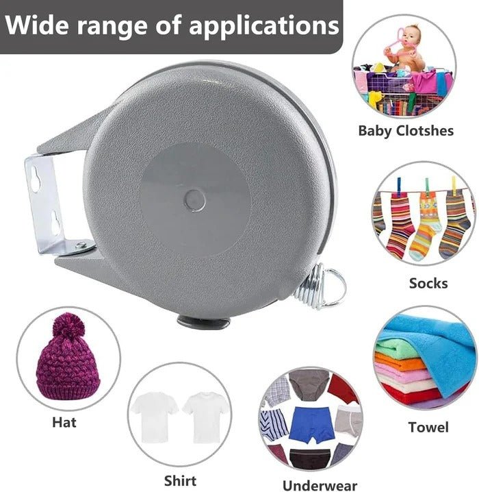 Retractable Washing Line with Swivel Wall Mount - TRENDVYO
