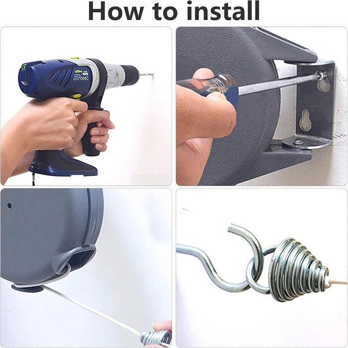 Retractable Washing Line with Swivel Wall Mount - TRENDVYO