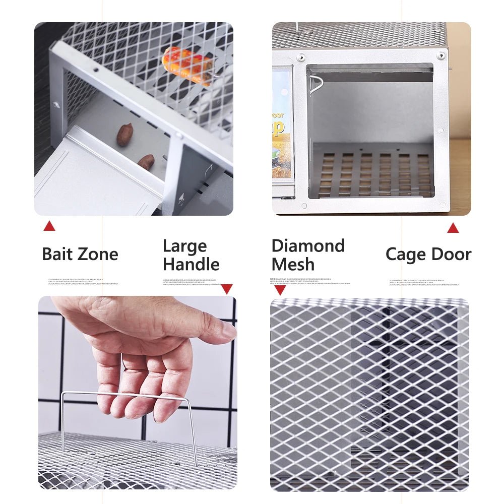 Single Door Reusable Mouse Trap Metal Cage - TRENDVYO