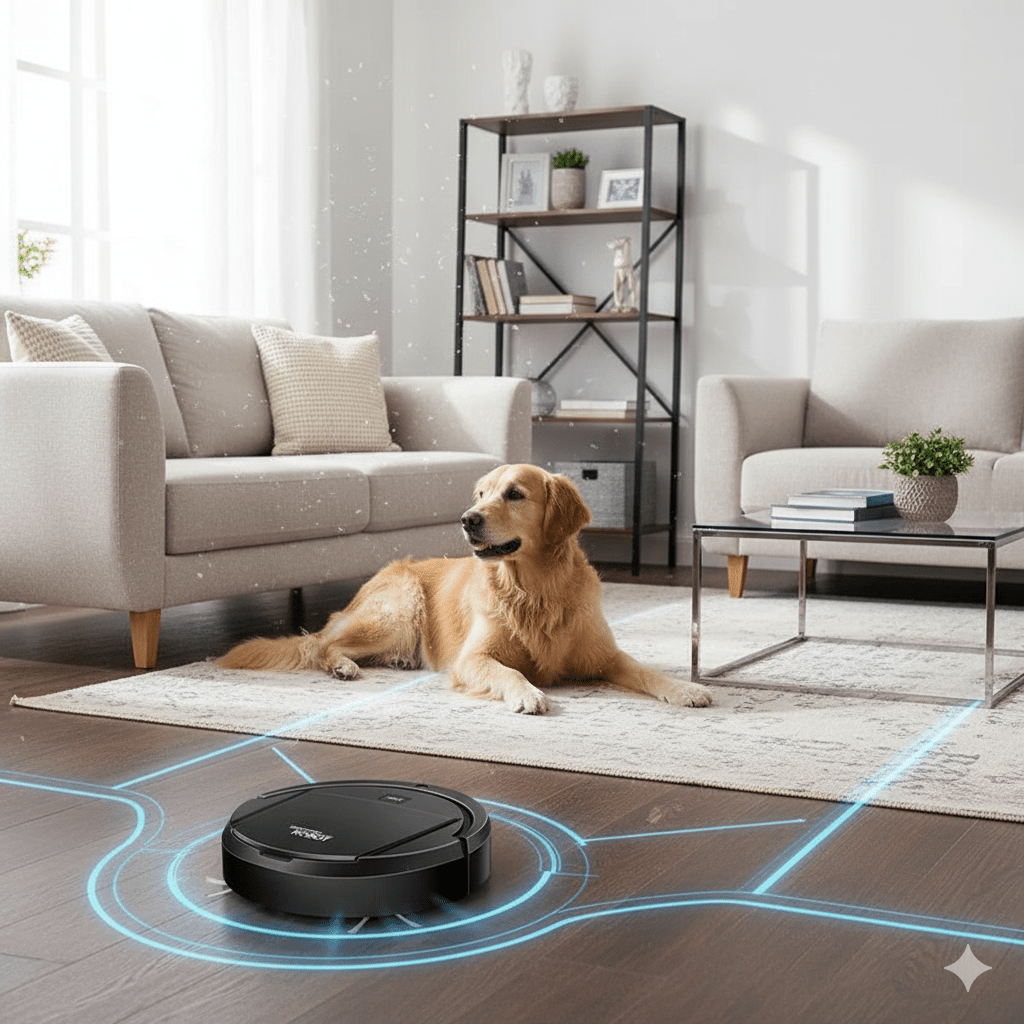 Smart robot vacuum cleaner with ultra-quiet cleaning and HEPA filtration - TRENDVYO