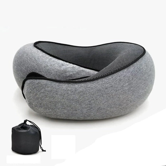 Snail Style Memory Foam Travel Curved Neck Pillow - U-shaped, Portable, Adjustable Support Neck Brace Pillow - TRENDVYO