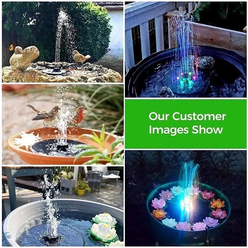 Solar Fountain with 60 LED Lights - TRENDVYO