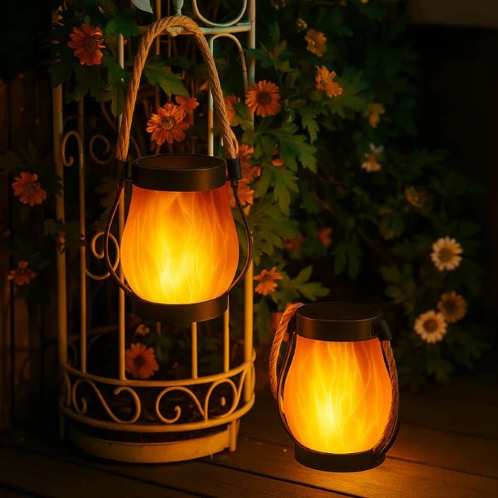 Solar Lantern with Flame-Effect Glow - TRENDVYO