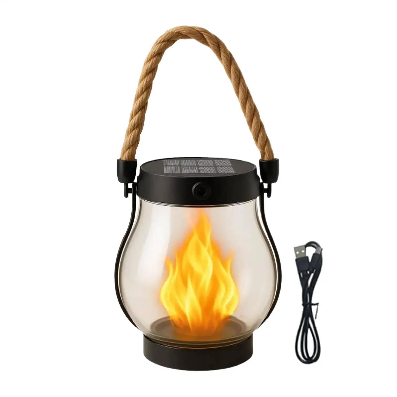 Solar Outdoor Porch Flame Lanterns - TRENDVYO