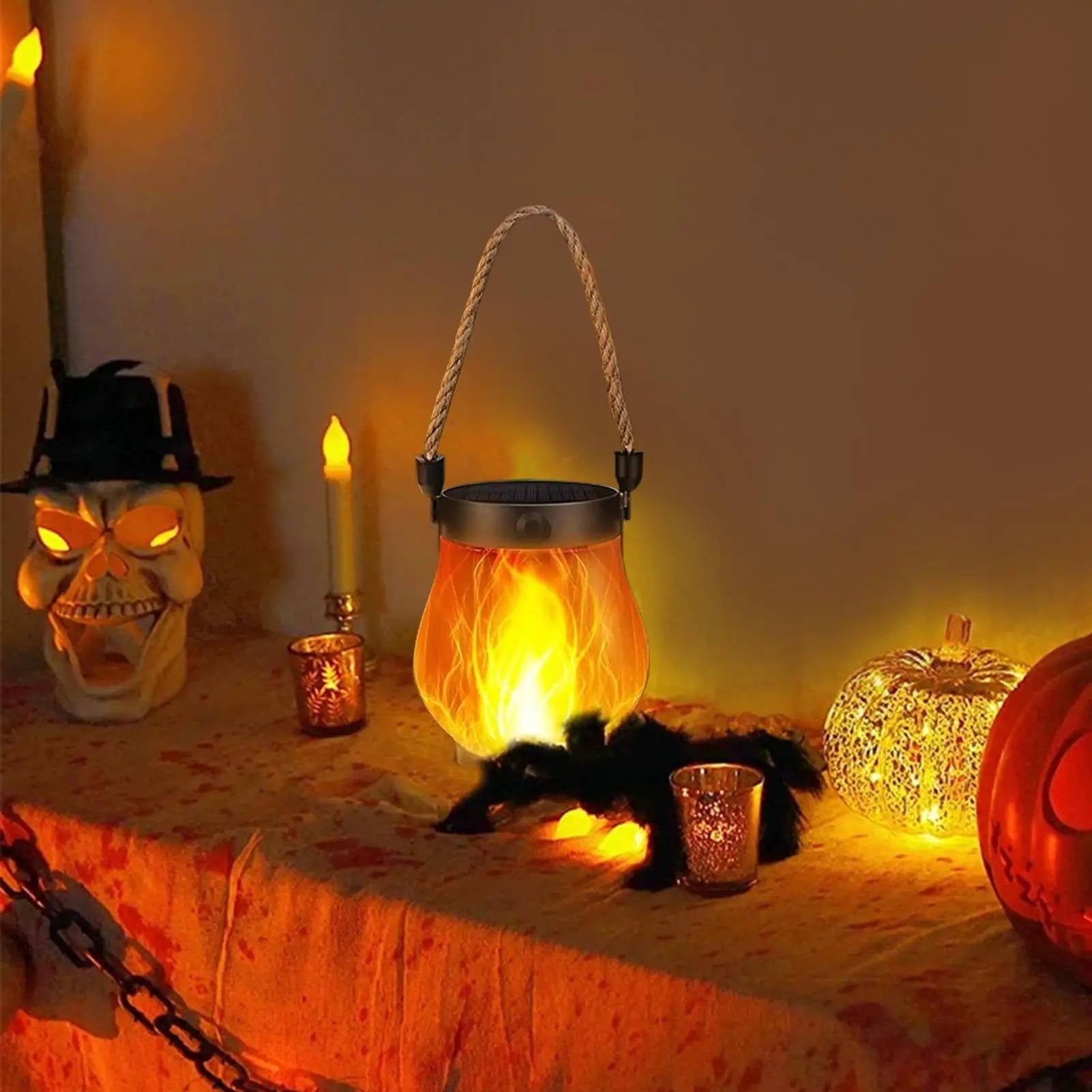 Solar Outdoor Porch Flame Lanterns - TRENDVYO