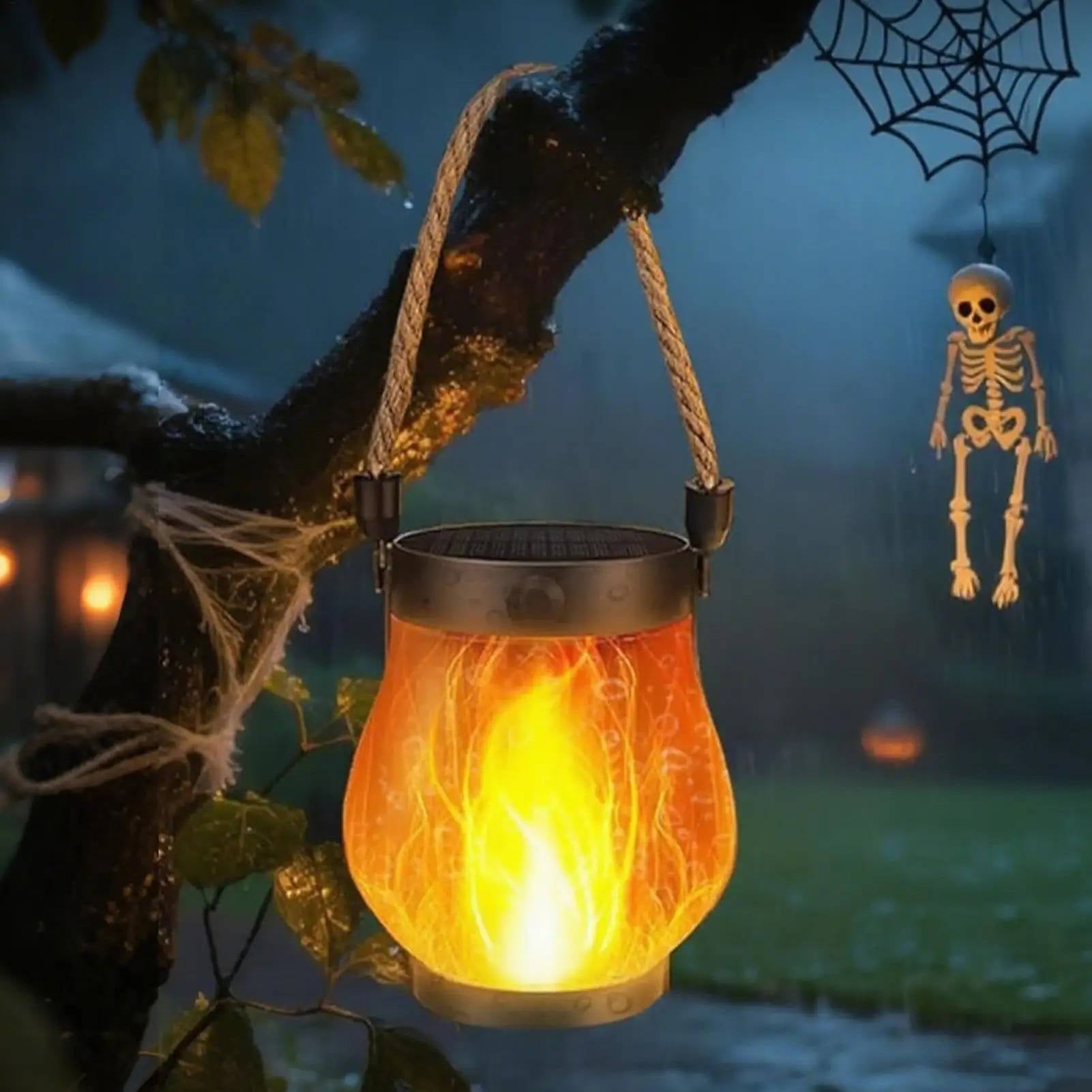 Solar Outdoor Porch Flame Lanterns - TRENDVYO