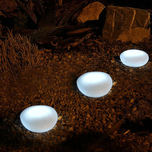 Solar Pebble ABS Sandblasted LED Outdoor Landscape Glass Light - TRENDVYO