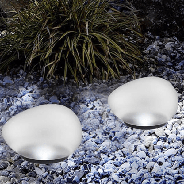 Solar Pebble ABS Sandblasted LED Outdoor Landscape Glass Light - TRENDVYO